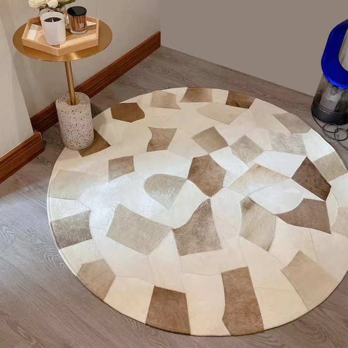 mainimage0American-style-Round-shaped-genuine-cowhide-skin-fur-patchwork-rug-Decoration-real-leather-handmade-customized-villa-318977_700x700